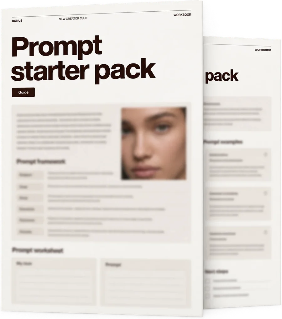 The prompt starter pack guide and workbook pages