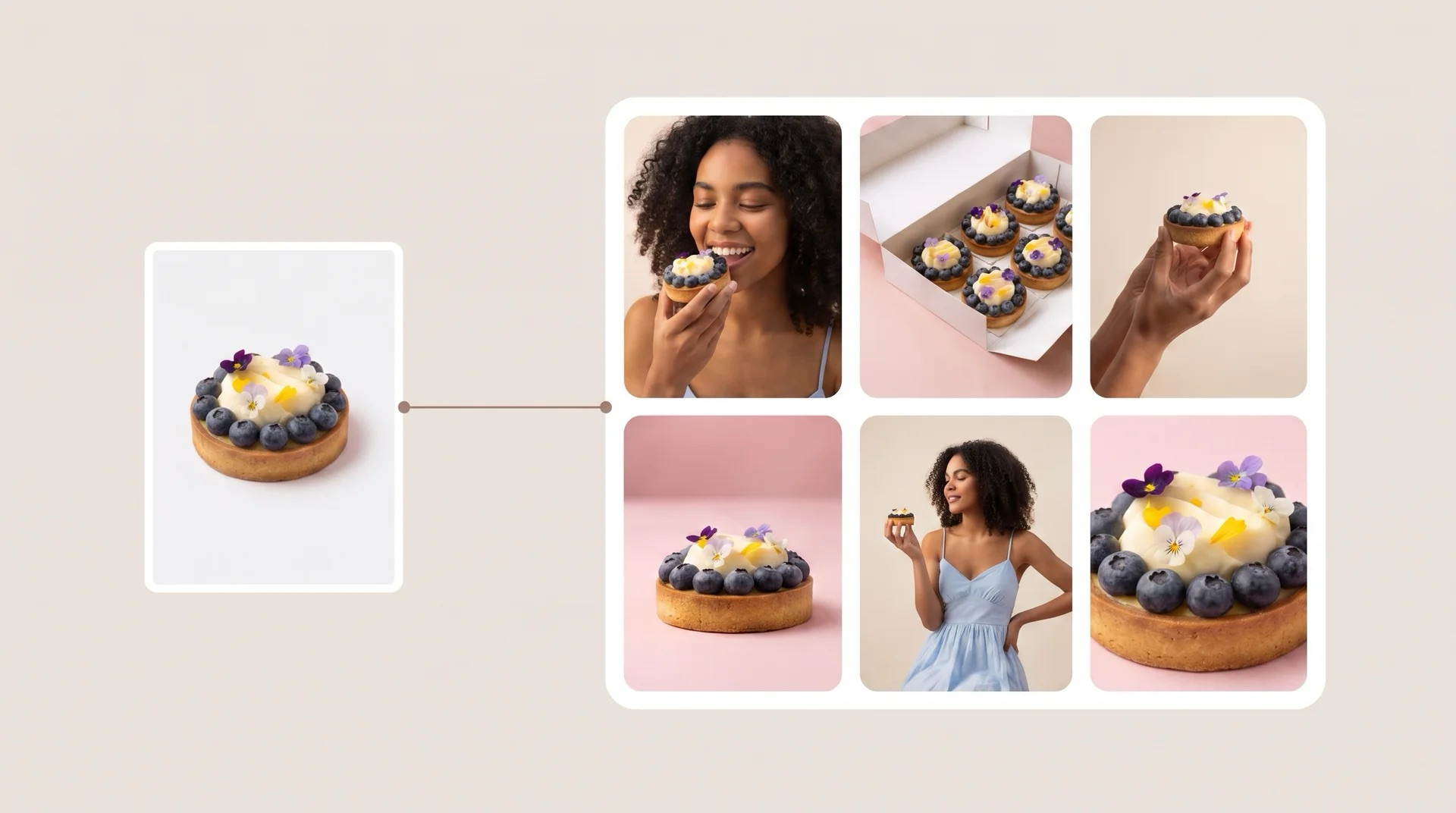 One dessert product expanded into a six-image campaign